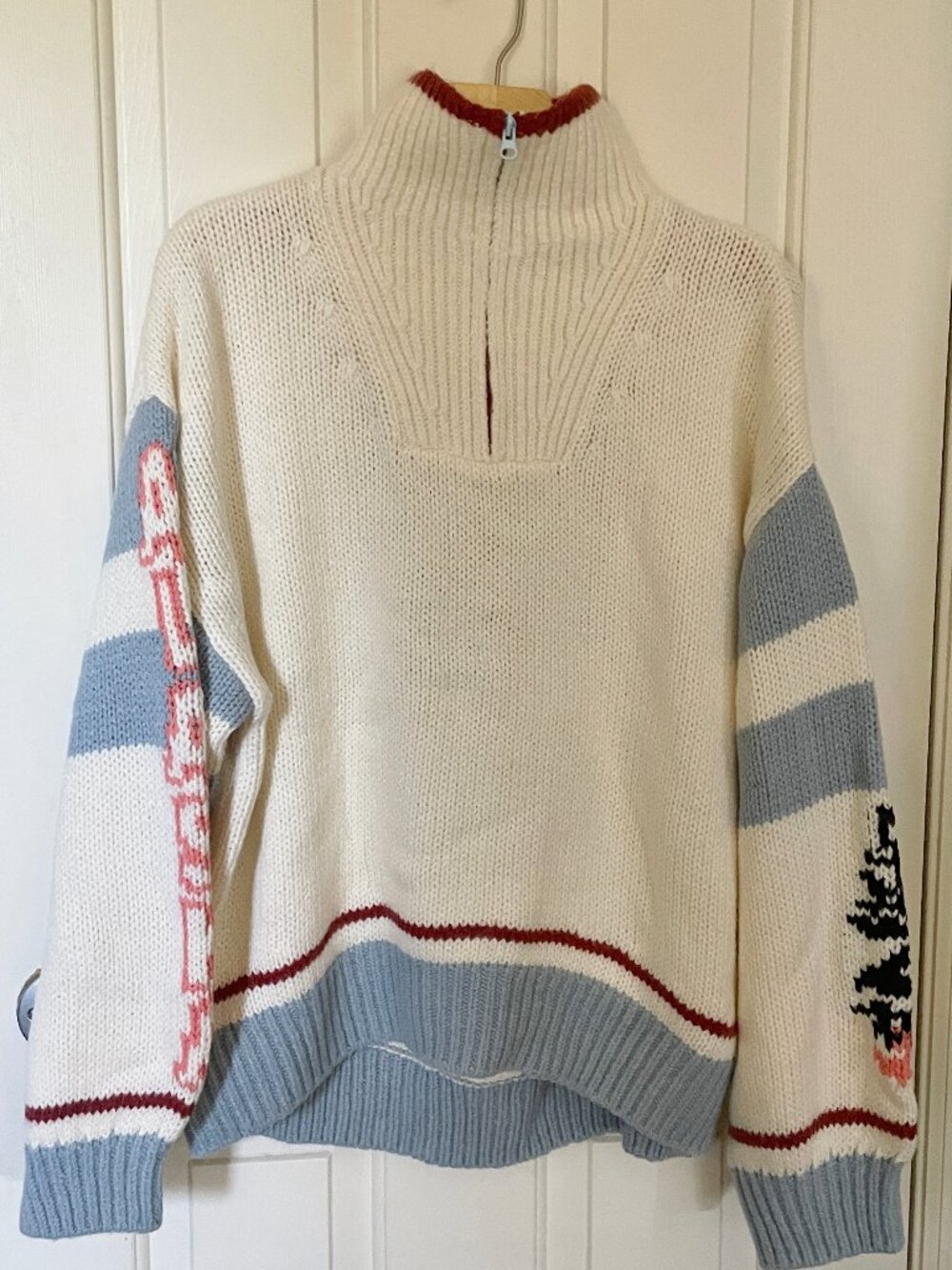 Urban Outfitters BDG Lizzie Alaska Husky Graphic Quarter Zip Pullover Sweater S - Picture 2 of 14